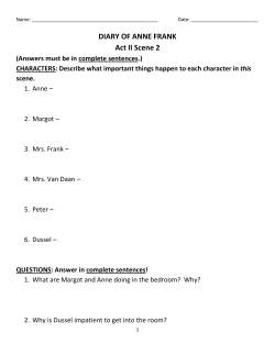 DIARY OF ANNE FRANK Act II Scene 2