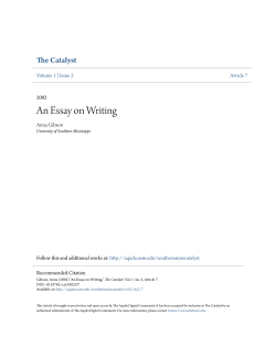 An Essay on Writing - The Aquila Digital Community