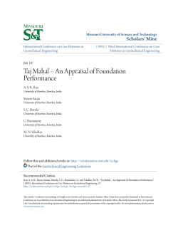 Taj Mahal – An Appraisal of Foundation Performance