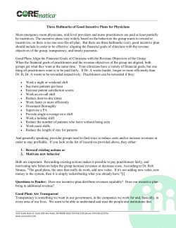 Three Hallmarks of Good Incentive Plans for Physicians Most