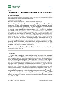 Divergence of Languages as Resources for Theorizing