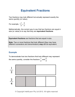Equivalent Fractions