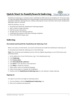 Quick Start to FamilySearch Indexing