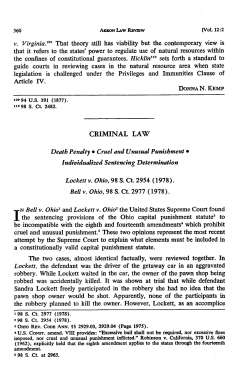 Individualized Sentencing Determination