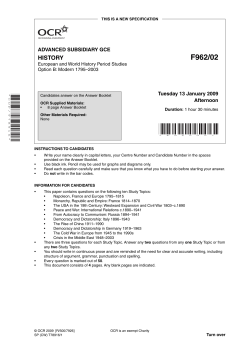 Unit F962 - Option B - European and world history period
