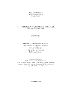 atmospheric ultrafine particle measurements - E