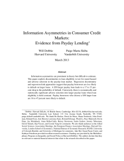 Information Asymmetries in Consumer Credit Markets