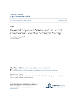 Premarital Preparation Activities and the Level of Complaint and