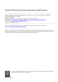 Ethnic Tourism and the Renegotiation of Tradition in Tana Toraja