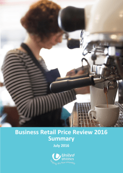 summary of our submission to Ofwat for the