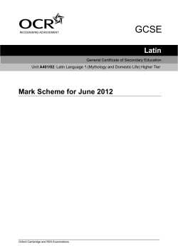 Latin Mark Scheme for June 2012