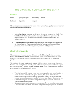 THE CHANGING SURFACE OF THE EARTH Geological Agents