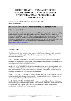 Specified animal products and biologicals from all countries