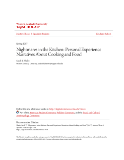 Personal Experience Narratives About Cooking and Food