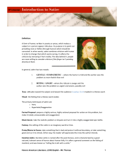 Satire Notes - LC Language Lab