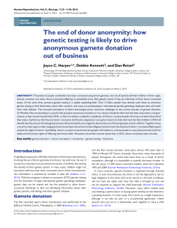 The end of donor anonymity: how genetic testing