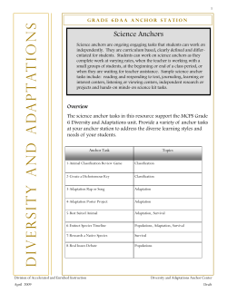 Diversity and Adaptations Anchors