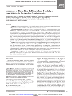 Impairment of Glioma Stem Cell Survival and Growth by a Novel
