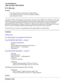 An Invitation to The Secret Doctrine