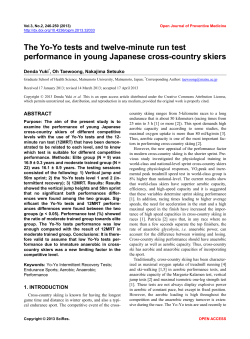 The Yo-Yo tests and twelve-minute run test performance in young