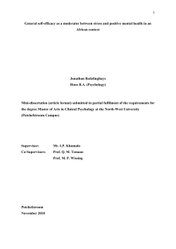 General self-efficacy as a moderator between stress and positive