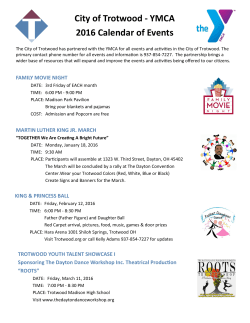 City of Trotwood - YMCA 2016 Calendar of Events