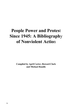 People Power and Protest Since 1945: A Bibliography of Nonviolent