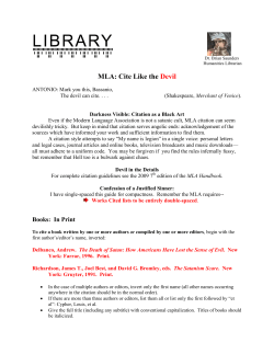 MLA: Cite Like the Devil
