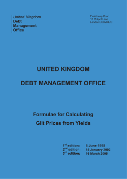 Formulae for Calculating GILT Prices from Yields