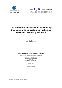 The conditions of successful civil society involvement in combating