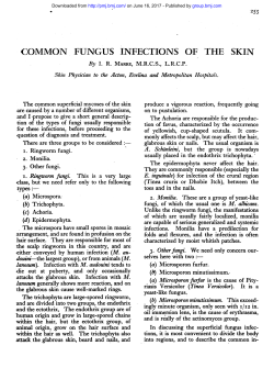 FUNGUS INFECTIONS OF THE SKIN - Postgraduate Medical Journal