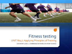 fitness testing - City of Derby Academy