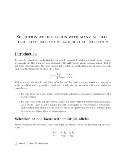 Selection at one locus with many alleles, fertility