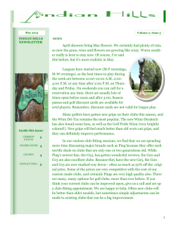 Issue 4 &ndash; May 2013 - Indian Hills Custom Golf