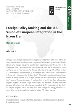 Foreign Policy Making and the U.S. Vision of European Integration