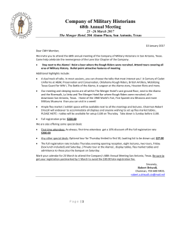 Registration Packet - The Company of Military Historians