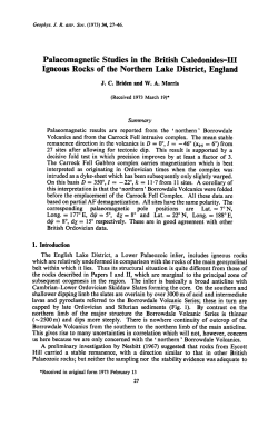 Palaeomagnetic Studies in the British Caledonides