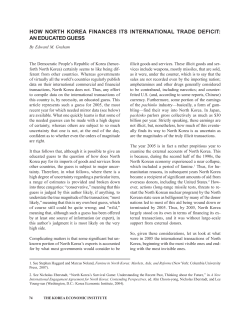 how north korea finances its international trade deficit