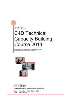 JOICFP C4D Capacity Building Training 2014