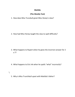 Matilda (The Weekly Test)