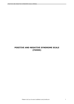 POSITIVE AND NEGATIVE SYNDROME SCALE (PANSS)