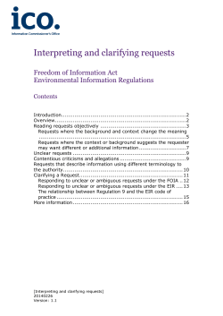 ICO lo Interpreting and clarifying requests