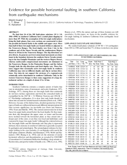 Evidence for possible horizontal faulting in southern California from