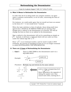 Rationalizing the Denominator