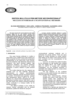 sinteza mullitului prin metode neconvenţionale   mullite synthesis by