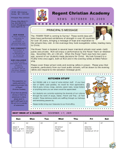 Oct 30 newsletter.pub - Regent Christian Academy