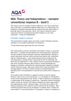 NEA: Theory and Independence - exemplar conventional