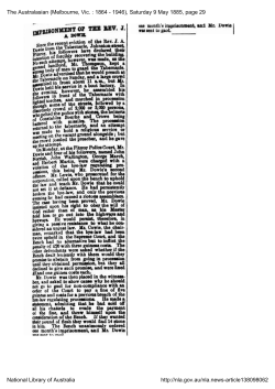 Imprisonment of the Rev J A Dowie Australasian
