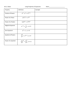 AA 5.1 Notes Using Properties of Exponents