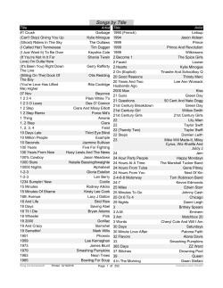 Karaoke Song List by Title